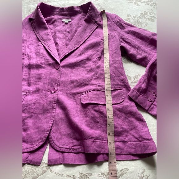 J Jill Love Linen Purple Blazer Large Petite Office Casual Breathable Casual - Picture 8 of 8